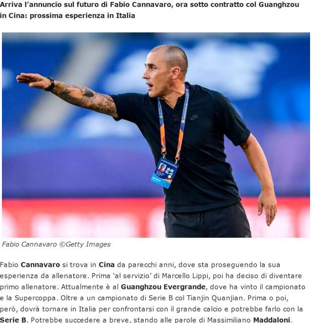 意媒:前搭档透露卡纳瓦罗或离队 可能性高达50%